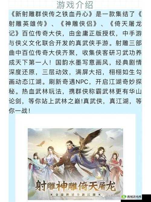 新射雕群侠传之铁血丹心元宝怎么赚？全面获取方式大揭秘！